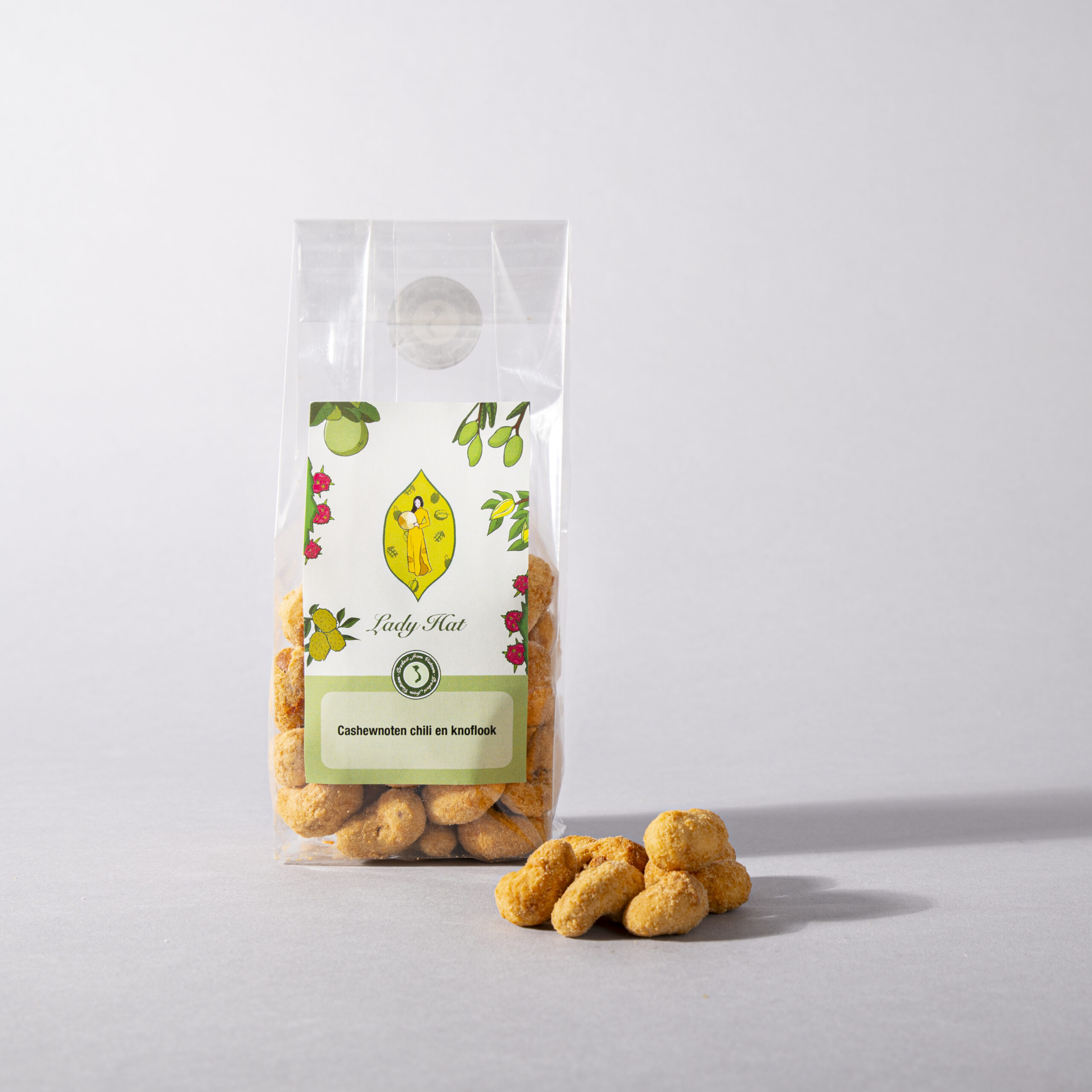 Cashewnoten met chili en knoflook